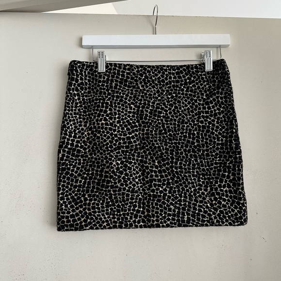 Diane Von Furstenberg Black & Gold Mini Skirt - Picture 3 of 4